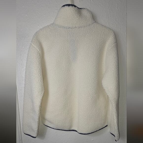 St. John's Bay white and blue Fleece Pullover - Picture 2 of 5